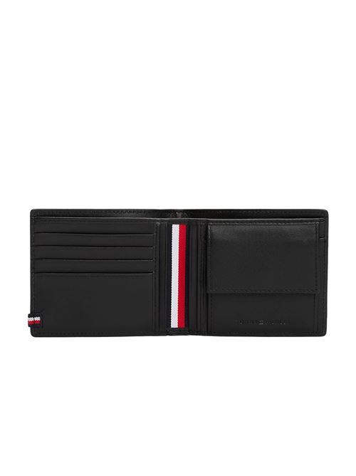 Portafoglio nero in pelle Tommy Hilfiger | AM0AM13508BDS